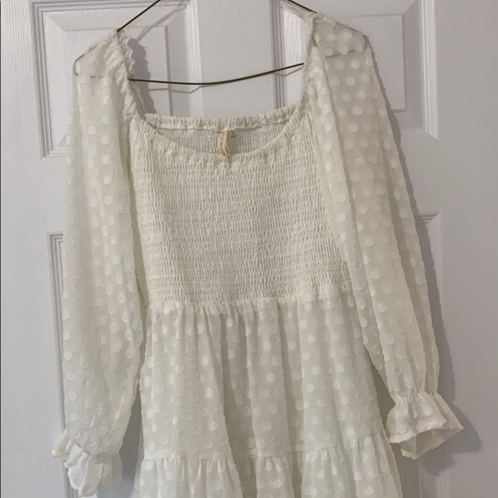 Pink blush white dress